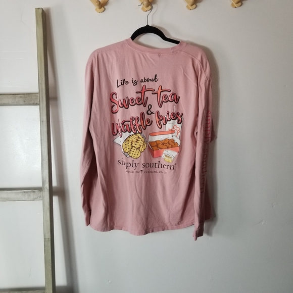 SIMPLY SOUTHERN WOMEN'S PINK LONG SLEEVE TEE SIZE LARGE - Picture 1 of 14
